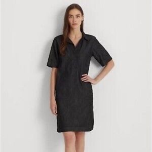 Lauren Ralph Lauren Black Label Women’s Denim Shift Dress Sz Large